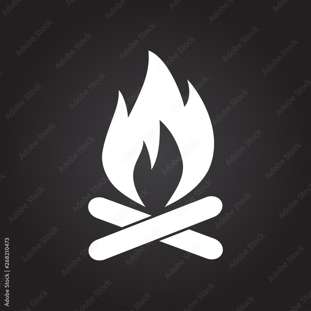 Burning bonfire illustration. Camping and traveling vector icon Burning bonfire illustration. Camping and traveling vector icon