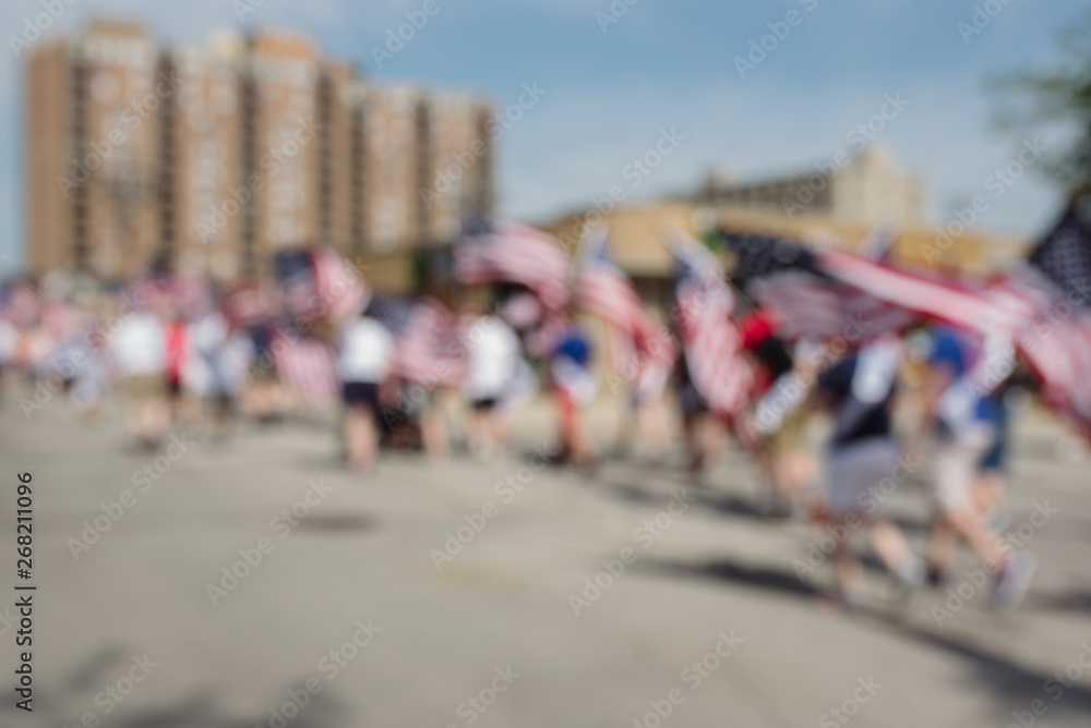 Blurred Flags Parade