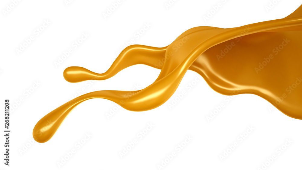 Splash of caramel. 3d illustration, 3d rendering. Splash of caramel. 3d illustration, 3d rendering.