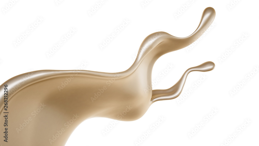 Splash of a light liquid on a white background. 3d illustration, 3d rendering. Splash of a light liquid on a white background. 3d illustration, 3d rendering.