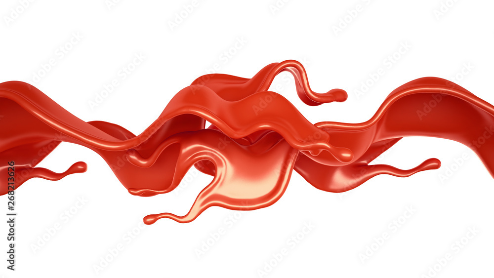 Splash of red paint on a white background. 3d illustration, 3d rendering. Splash of red paint on a white background. 3d illustration, 3d rendering.