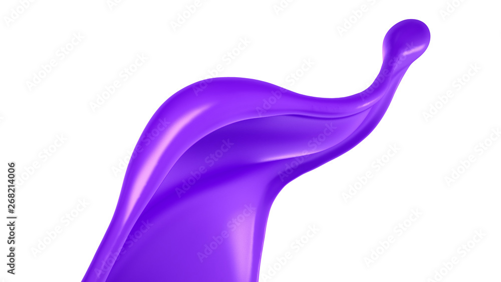 Splash of a purple paint on a white background. 3d illustration, 3d rendering. Splash of a purple paint on a white background. 3d illustration, 3d rendering.