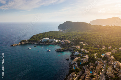 Aerial view of Cala Fornells in Mallorca, Spain photo