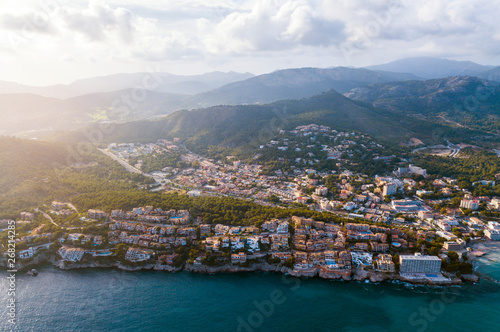 Aerial view of Paguera Village in Mallorca, Spain photo