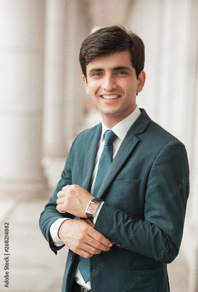 Portrait of a cheerful trader satisfied to receive money photo Portrait of a cheerful trader satisfied to receive money photo