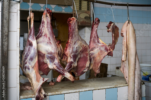 Meat market in Salvador de Bahia, Brazil photo