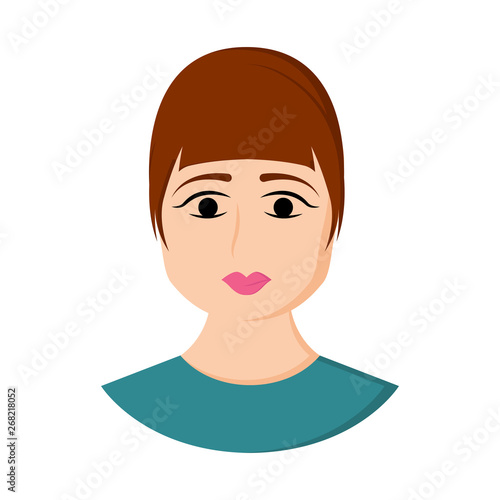 Isolated beauty avatar of a woman - Vector