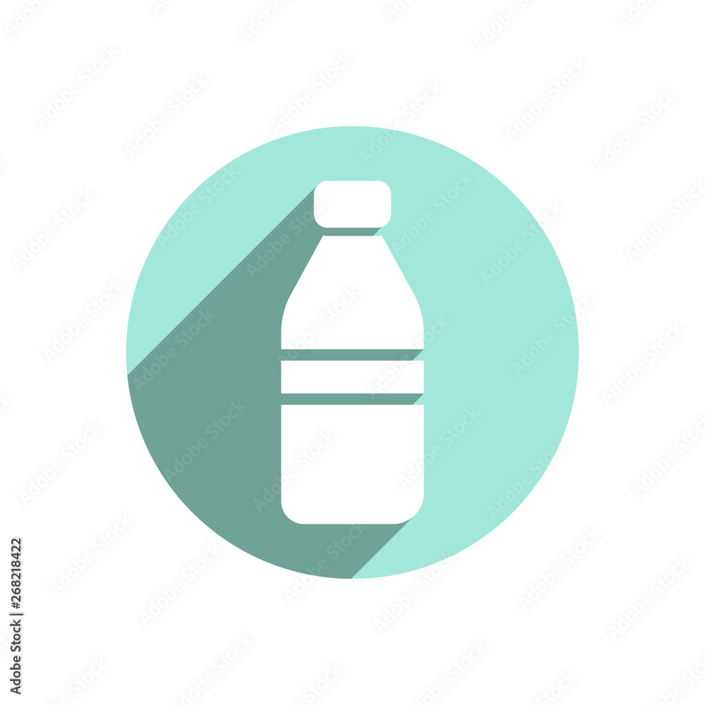 Simple Plastic Bottle icon in flat style on isolated background. Water bottle icon. Simple Plastic Bottle icon in flat style on isolated background. Water bottle icon.