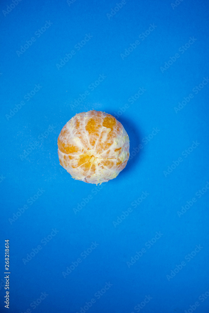 Orange on a blue background Orange on a blue background