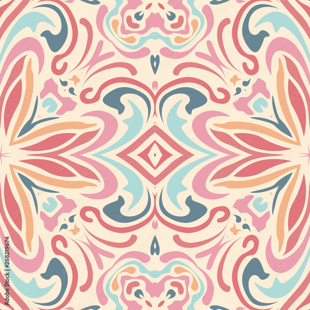 Light fabric, textiles. Flower tracery, fishnet lines. Handmade kaleidoscope. Sample design for wallpaper, tile, packaging, background. Handmade seamless pattern in oriental style. Light fabric, textiles. Flower tracery, fishnet lines. Handmade kaleidoscope. Sample design for wallpaper, tile, packaging, background. Handmade seamless pattern in oriental style.