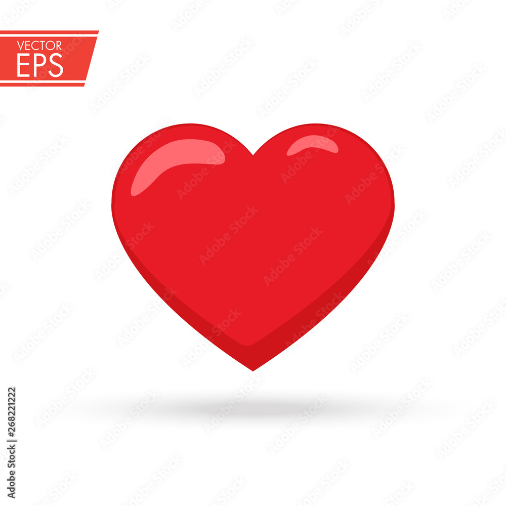 Heart vector icon, Love symbol. Valentine's Day sign, emblem isolated on white background. Favorite icon. A sign of love, faithfulness and compassion. Symbol of charity.