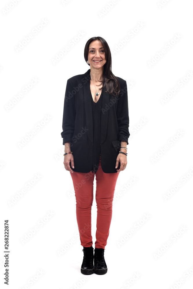 Fototapeta premium full portrait of middle aged woman isolate on white