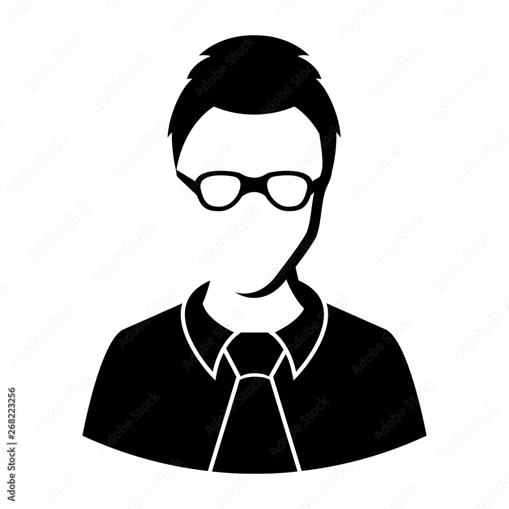 Isolated male avatar icon with glasses - Vector Isolated male avatar icon with glasses - Vector
