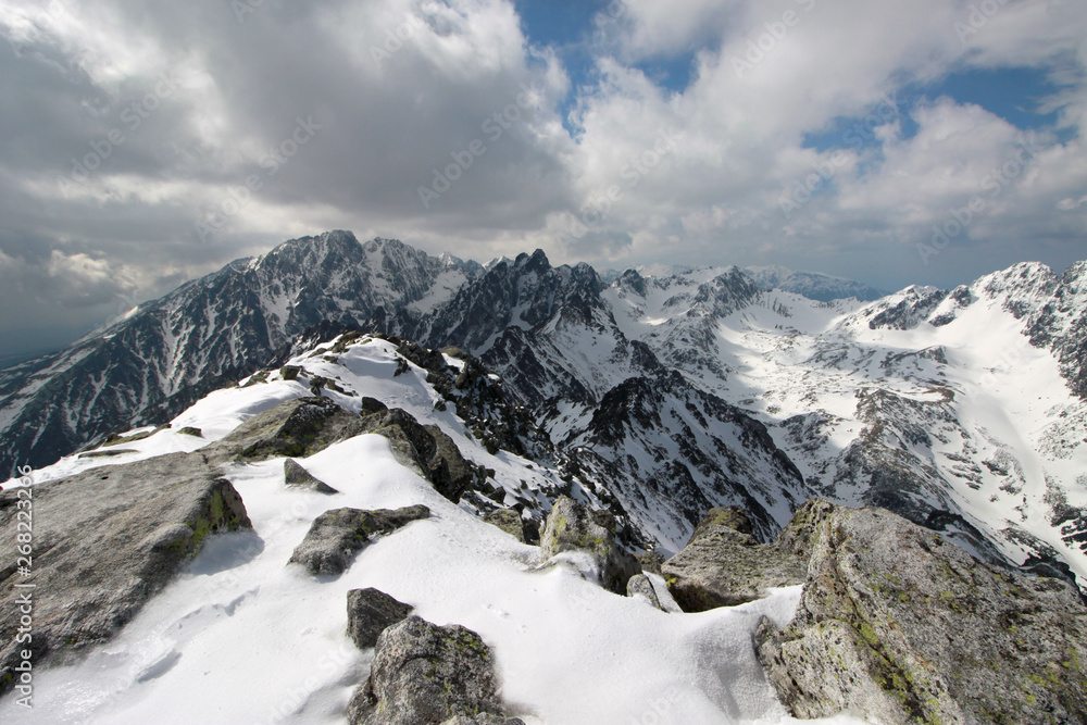 Landscape of high Tatra Mountains with Gerlachovsky stit, Slovakia