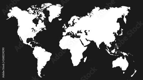 World map vectror illustration. Geography planet travel design. Global atlas concept. Political cartography picture.