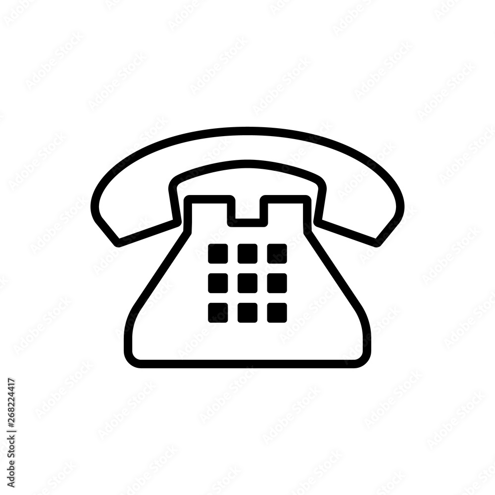Retro Phone icon in trendy flat line isolated on white background