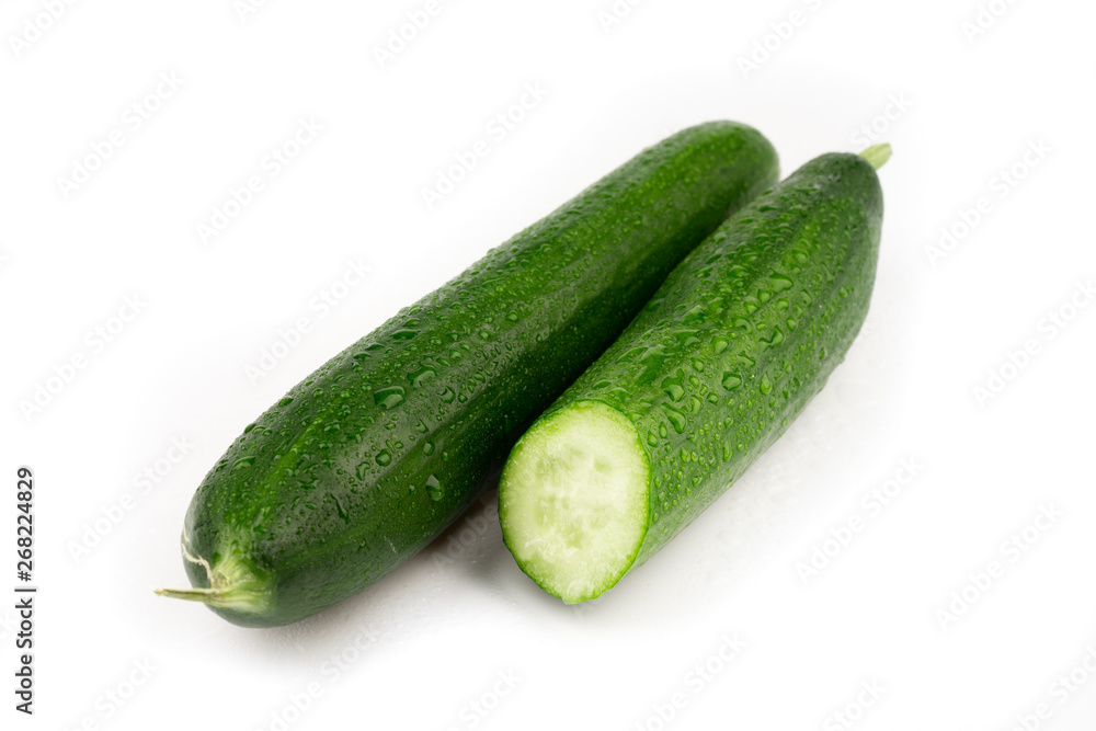 fresh cucumber on white background fresh cucumber on white background