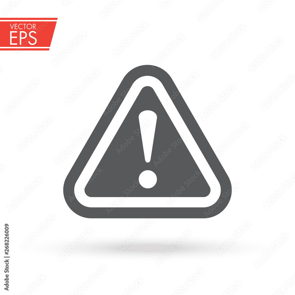 The attention icon. Danger symbol. Flat Vector illustration. Vector attention sign with exclamation mark icon. risk sign vector illustration. The attention icon. Danger symbol. Flat Vector illustration. Vector attention sign with exclamation mark icon. risk sign vector illustration.