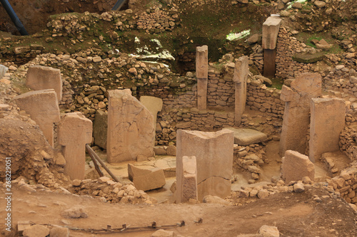 Gobeklitepe archaeological site Sanliurfa/Turkey. (Gobeklitepe The Oldest Temple of the World. Gobekli Tepe is a UNESCO World Heritage site.)  photo