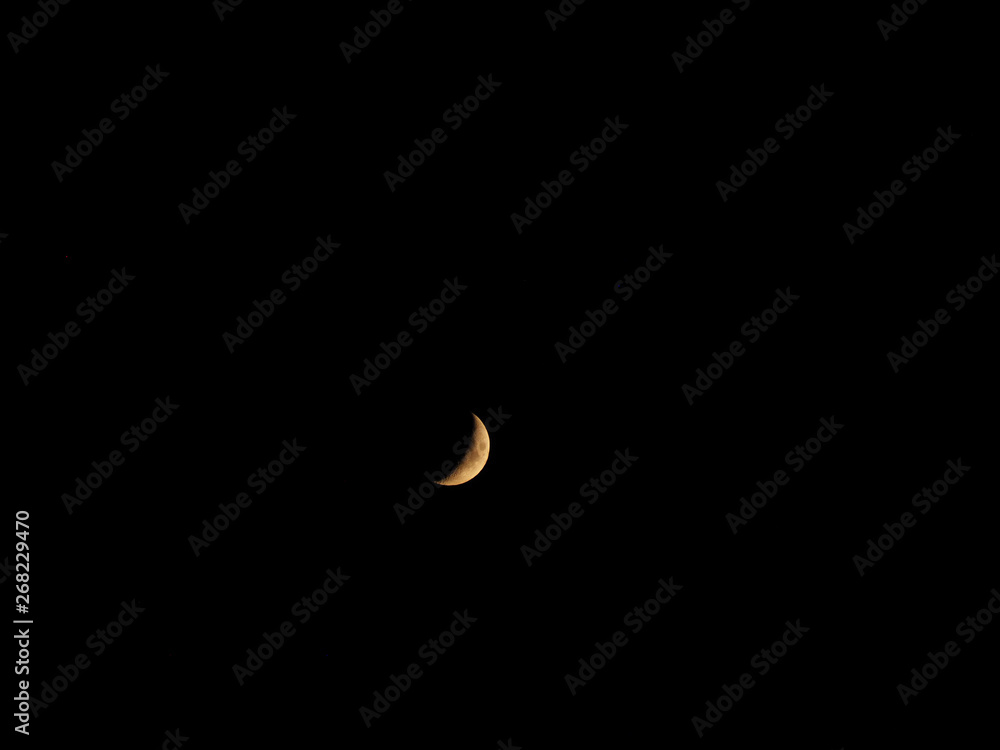 moon's waxing crescent in July sky moon's waxing crescent in July sky