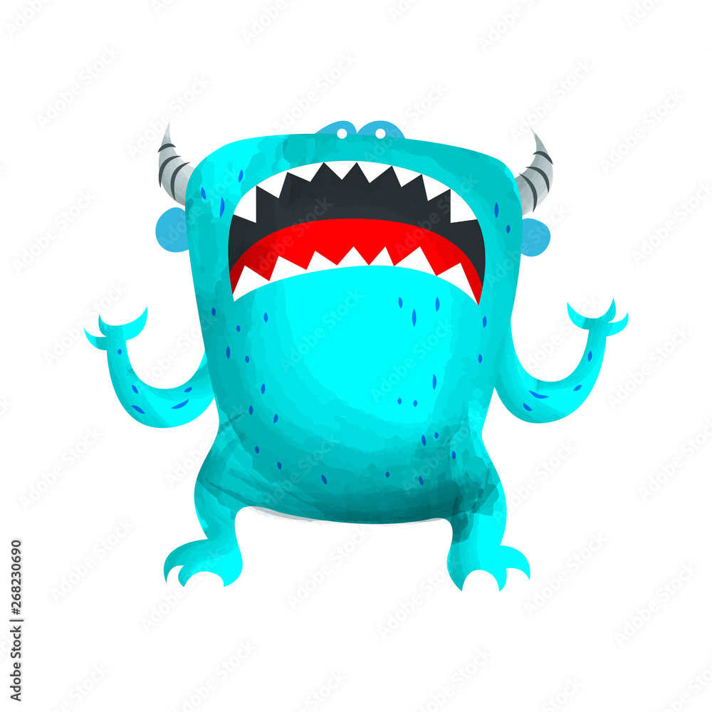 Fototapeta premium Cute Crazy Monster Character