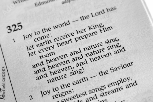 Obraz na płótnie Christmas Carol Joy to the World from the Irish Presbyterian Hymnal