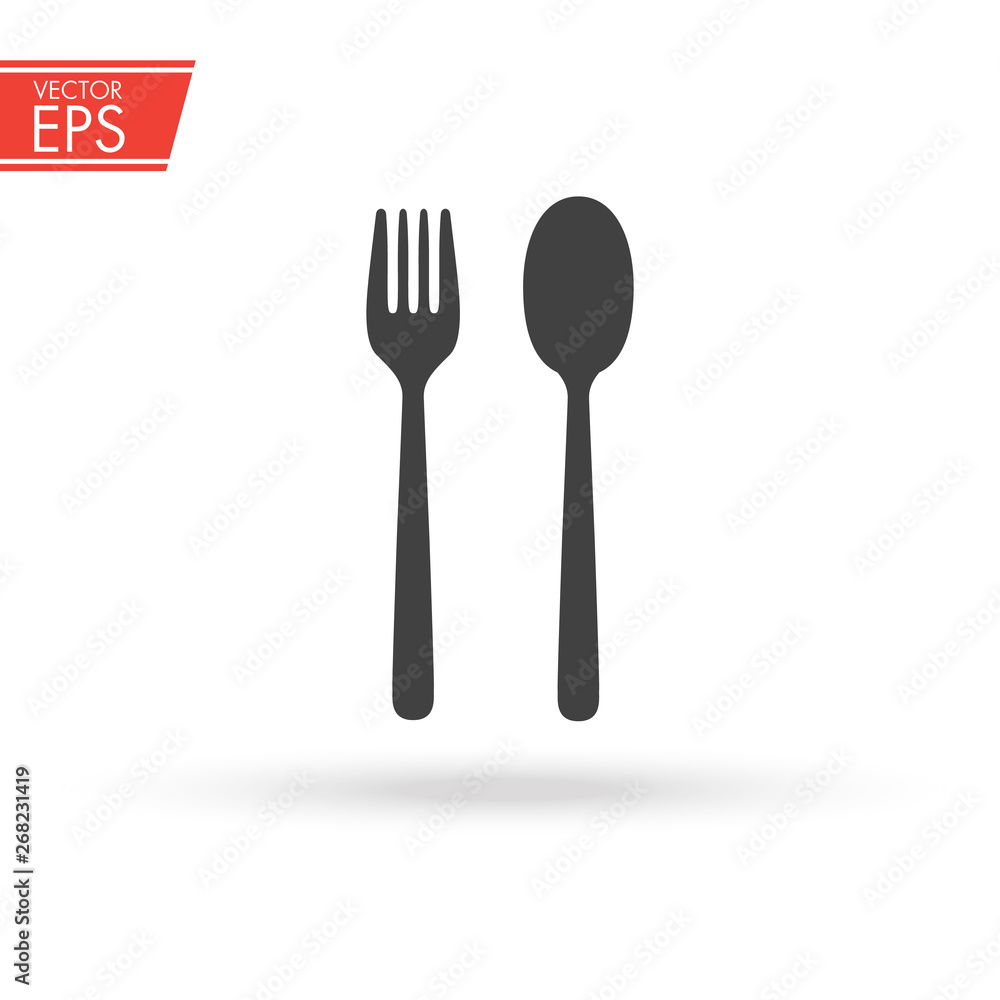 Fork and spoon in black simple silhouette style icons vector illustration for design and web isolated on white background. Fork and spoon vector object for labels and logo. Fork and spoon in black simple silhouette style icons vector illustration for design and web isolated on white background. Fork and spoon vector object for labels and logo.