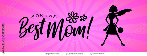 Mother's Day greeting card banner vector template.