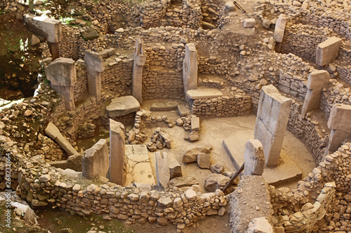 Gobeklitepe archaeological site Sanliurfa/Turkey. (Gobeklitepe The Oldest Temple of the World. Gobekli Tepe is a UNESCO World Heritage site.)  photo