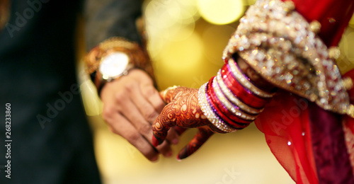 Desi Asian Wedding Couple Hands in hand