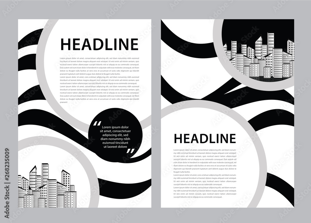 Brochure template vector, business flyer design, magazine layout a4