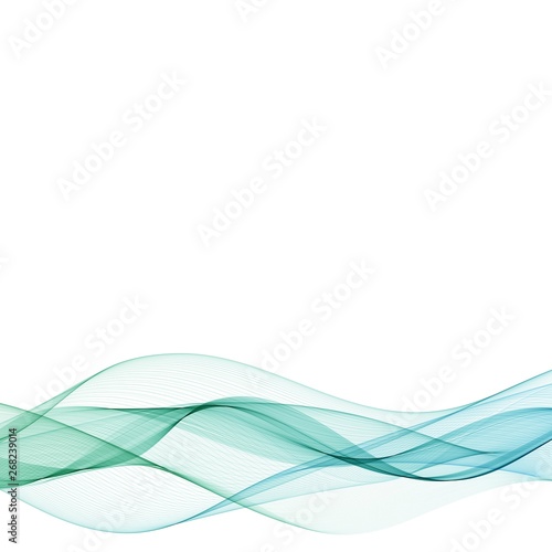 Mint Abstract Wave. vector green and blue lines
