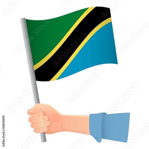 Tanzania flag in hand