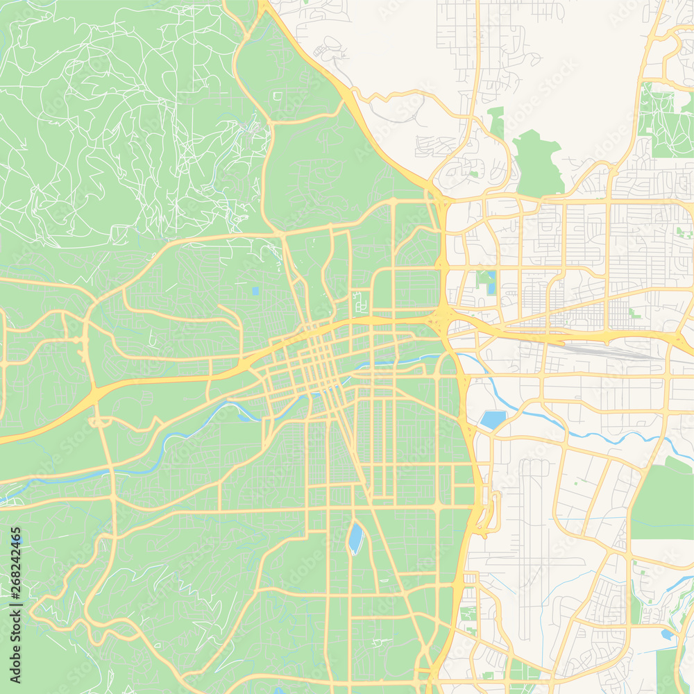 Fototapeta premium Empty vector map of Reno, Nevada, USA