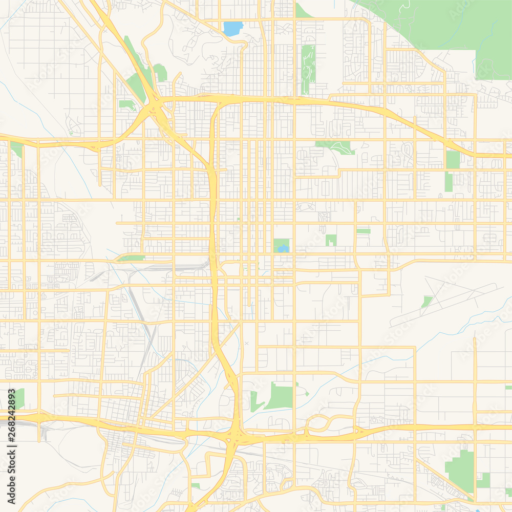 Empty vector map of San Bernardino, California, USA