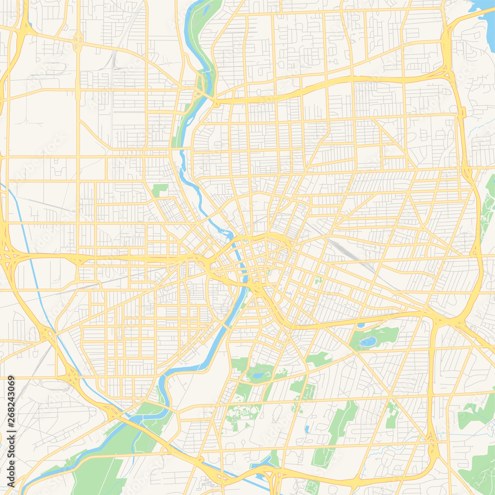Empty vector map of Rochester, New York, USA