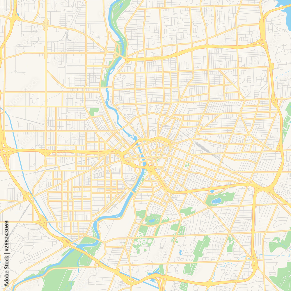 Empty vector map of Rochester, New York, USA Empty vector map of Rochester, New York, USA
