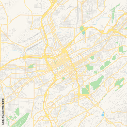 Empty vector map of Birmingham, Alabama, USA © netsign