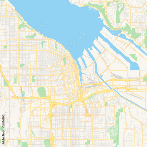 Empty vector map of Tacoma, Washington, USA