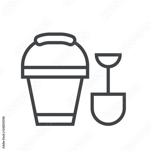 Line icon bucket and spatula