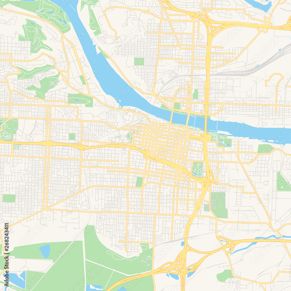 Empty vector map of Little Rock, Arkansas, USA