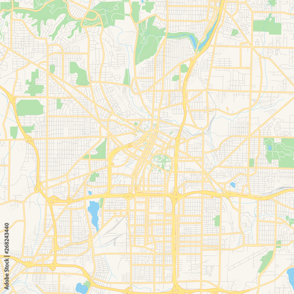 Empty vector map of Akron, Ohio, USA