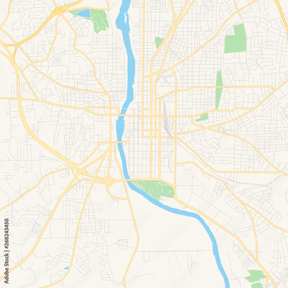 Empty vector map of Columbus, Georgia, USA