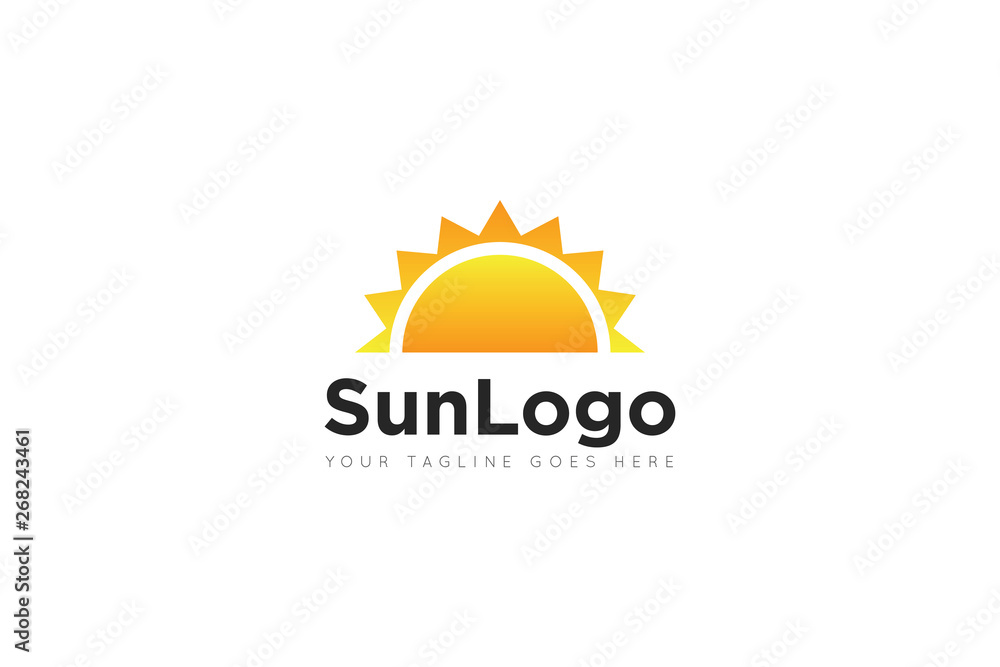 Obraz premium sun logo and icon vector illustration design template
