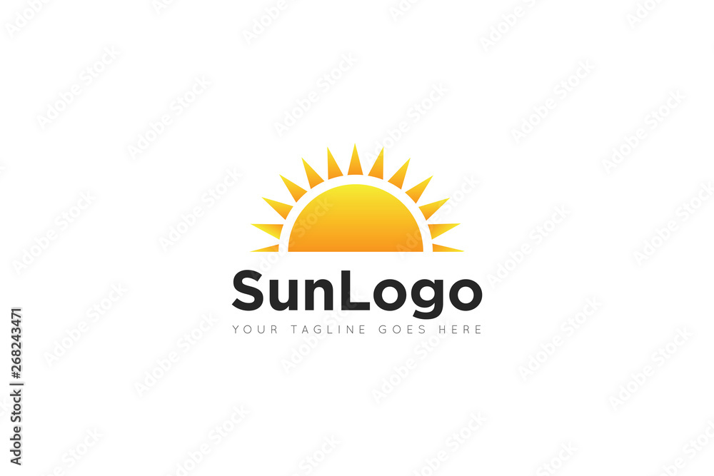Fototapeta premium sun logo and icon vector illustration design template