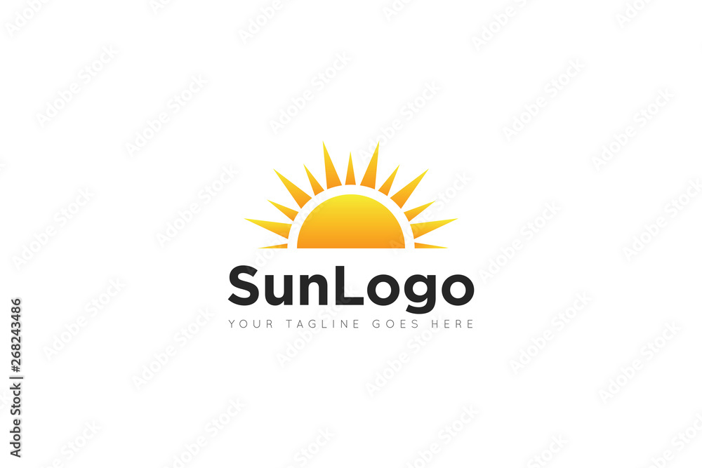 sun logo and icon vector illustration design template - obrazy, fototapety, plakaty 