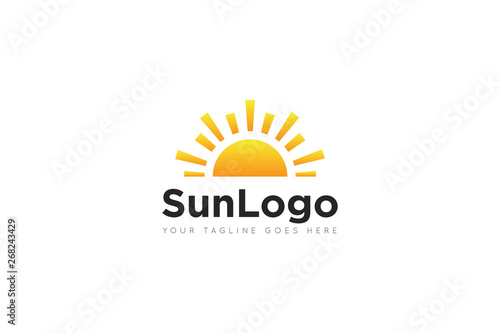 sun logo and icon vector illustration design template