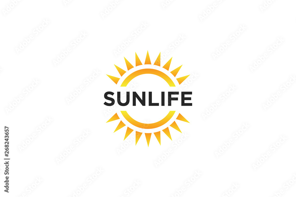 Fototapeta premium sun logo and icon vector illustration design template