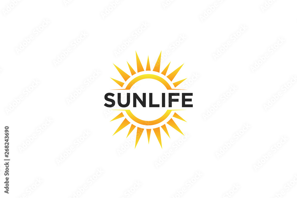 Fototapeta premium sun logo and icon vector illustration design template