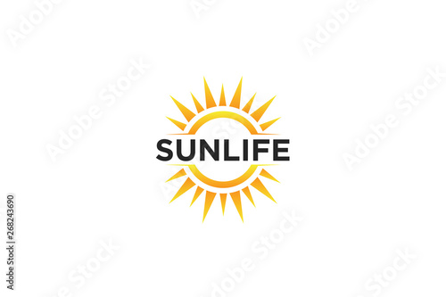 sun logo and icon vector illustration design template